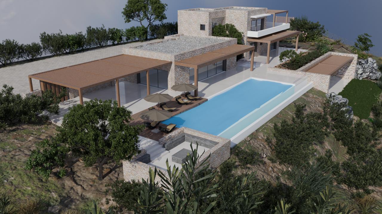 Villa X pool terrace and sea views